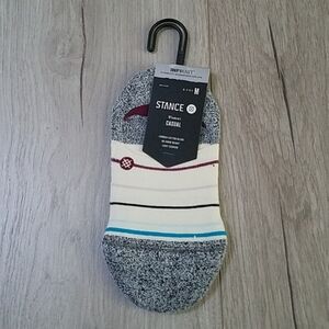 Stance Gray and White Striped Socks with Reinforced Heel